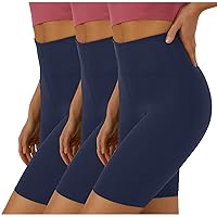 3 Pack Shorts for Women Yoga Athletic Shorts High Waisted Tummy Control Workout Shorts Elastic Comfy Shorts