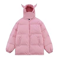 Womens Fashion Hoodies Crop Puffer Jackets Teen Girls Y2K Winter Coats Bubble Puffy Thicken Short Down Coats Outerwear