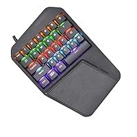 Mechanical Gaming Keyboard One-Handed Keyboard Portable USB Plug Silica Gel Waterproof Foldable Wired Keyboard Throne of The Spear Cell Phone PC Laptop Left Hand