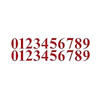 Red Vinyl Numbers Stickers 0-9 (2 of Each Number, 20 Total Numbers) Choose from 1/2