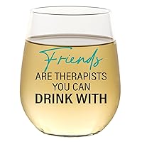 Funny Wine Glass for Women Men | Funny Christmas Birthday Drinking Glasses for Best Friend BFF | Cute Stemless Wine Glass | Unique Inappropriate Adult Humor Gift for Wine Lovers | Wine Gifts for Women