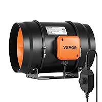 VEVOR Inline Duct Fan, 8-Inch 750 CFM with Variable Speed Controller, Quiet AC-motor Ventilation Exhaust Fan for Cooling Booster, Grow Tents, Hydroponics