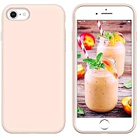 GUAGUA Compatible with iPhone SE 2022/2020 Case, iPhone 8 Case iPhone 7 Case 4.7 Inch Liquid Silicone Soft Gel Slim Microfiber Lining Cushion Texture Protective Case for iPhone SE 3rd/2nd, Pink