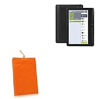 BoxWave Case Compatible with Dcenta C12828 eReader (7 in) - Velvet Pouch, Soft Velour Fabric Bag Sleeve with Drawstring - Bold Orange