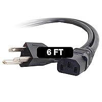 C2G 6FT Premium Replacement AC Power Cord - Durable Power Cable for TV, Computer, Monitor, Appliance & More (24240), Pack of 1