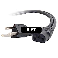 C2G 6FT Premium Replacement AC Power Cord - Durable Power Cable for TV, Computer, Monitor, Appliance & More (24240)