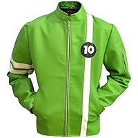 Men's Lambskin Green Alien10 Faux or PU Leather Jacket, Sizes XXS-3XL