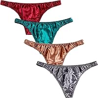Men's Sissy Panties Thong G-strings Silky Satin Sexy Underwear Pouch Gay Breathable T-Back
