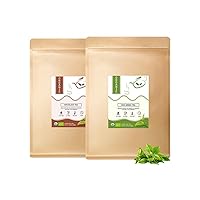 KHS Organic Green Tea Black Tea,2PC Tea Loose Leaf, Organic Tea for Morning Breakfast Drink