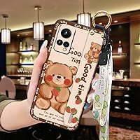 Lulumi-Phone Case for Meizu 18X, Anti-Knock Wristband Anti-dust Back Cover Durable Lanyard Dirt-Resistant Ring Wrist Strap Phone Holder Cartoon Cute Fashion Design Protective