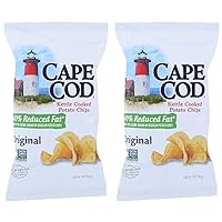 Cape Cod Potato Chips, Potato Chips Reduced Fat, 5 Ounce (Pack of 2)
