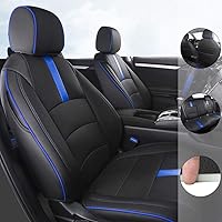 Custom Full Set Seat Covers for Carens 2007-2011 7-seat Convex Corner in seat Leather Car Seat Cushion Protector Black-Blue