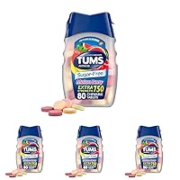 TUMS Extra Strength Chewable Sugar Free Antacid Tablets for Heartburn Relief, Melon Berry - 80 Count (Pack of 4)