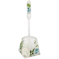 Pacific GLD 58803 Toilet Brush Set, Acrylic Underwater Flowers, White & Blue, (Brush), Diameter 2.8 x Length 13.0 inches (7 x 33 cm)