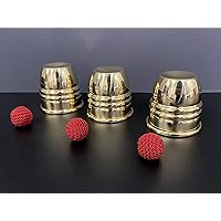 Super Cups and Balls (Brass) - Magic Tricks, Stage Magic, Party Magic, Magic Prank.etc..