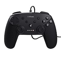Trust Gaming GXT 541 Muta Wired PC Controller, 75% Recycled Materials, 3m Cable, 15 Buttons, Vibration Feedback, Joystick USB Gamepad with Extra D-pad Covers for Computer, Laptop, Windows 10/11