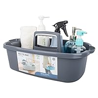 ALINK Plastic Shower Caddy Basket with Compartments, Portable Divided  Cleaning Supply Storage Organizer with Handle for College Dorm Bathroom  -Blue
