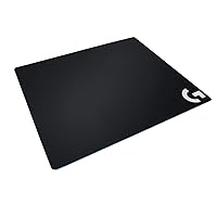 Logitech G640 Cloth Gaming Mouse Pad, 460 x 400mm, Thickness 3mm, Moderate Surface Friction, Consistent Surface Texture, Stable, Comfortable Rubber Base, Rollable - Black