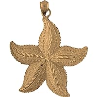 Silver Starfish Pendant | 14K Yellow Gold-plated 925 Silver Starfish Pendant
