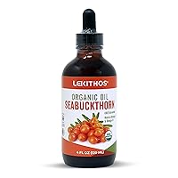 Organic Seabuckthorn Oil - 4 oz - CO2 extracted, Omega-7, Omega-9 - Certified USDA Organic, Non-GMO Aceite de espino Amarillo orgánico