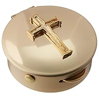 Cathedral Art Metal (Abbey & CA Gift) Polished Brass PYX with Cross/Pill/Keepsake Box, 1.5