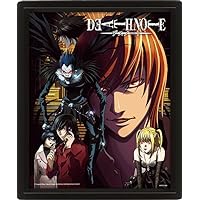 Pyramid International Death Note Poster in 3D (Connected by Fate Design) Lenticular 3D Wall Art and Posters in Black Picture Frame 25cm x 20cm x 1.5cm - Official Merchandise