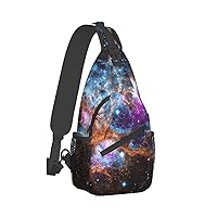 Universe Galaxy Space Print Trendy Casual Daypack Versatile Crossbody Backpack Shoulder Bag Fashionable Chest Bag