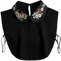 False Collar Detachable Half Shirt Blouse Fake Collar Embroidery Bow Knot Elegant Design for Women Girls