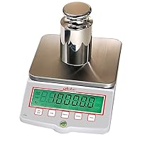 Globe Scientific GBBH-10001-CT Portable Precision Balance with Caibration Certificate, Top load, Basic, High Capacity, 100-240V, 50-60Hz, 0.02g Linearity, 1000g Load Capacity, 330mm L, 215mm W, 90mm H