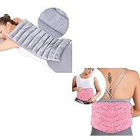 REVIX Microwave Heating Pad for Back Pain and Cramps Relief, Rose Velvet Hot Cold Packs, and Extra Large Microwavable Heated Wrap for Full Back, Stomach Cramps, Shoulder and Neck, Leg