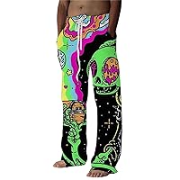 YIBIMOTTO Casual Loose Pant for Men Elastic Drawstring Waist Yoga Long Pant Women's Summer Beach Straight Trouser Cargo Pant