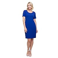 S.L. Fashions Women's Short Sleeve Sheath Night Out Dress Lace and Embellishment