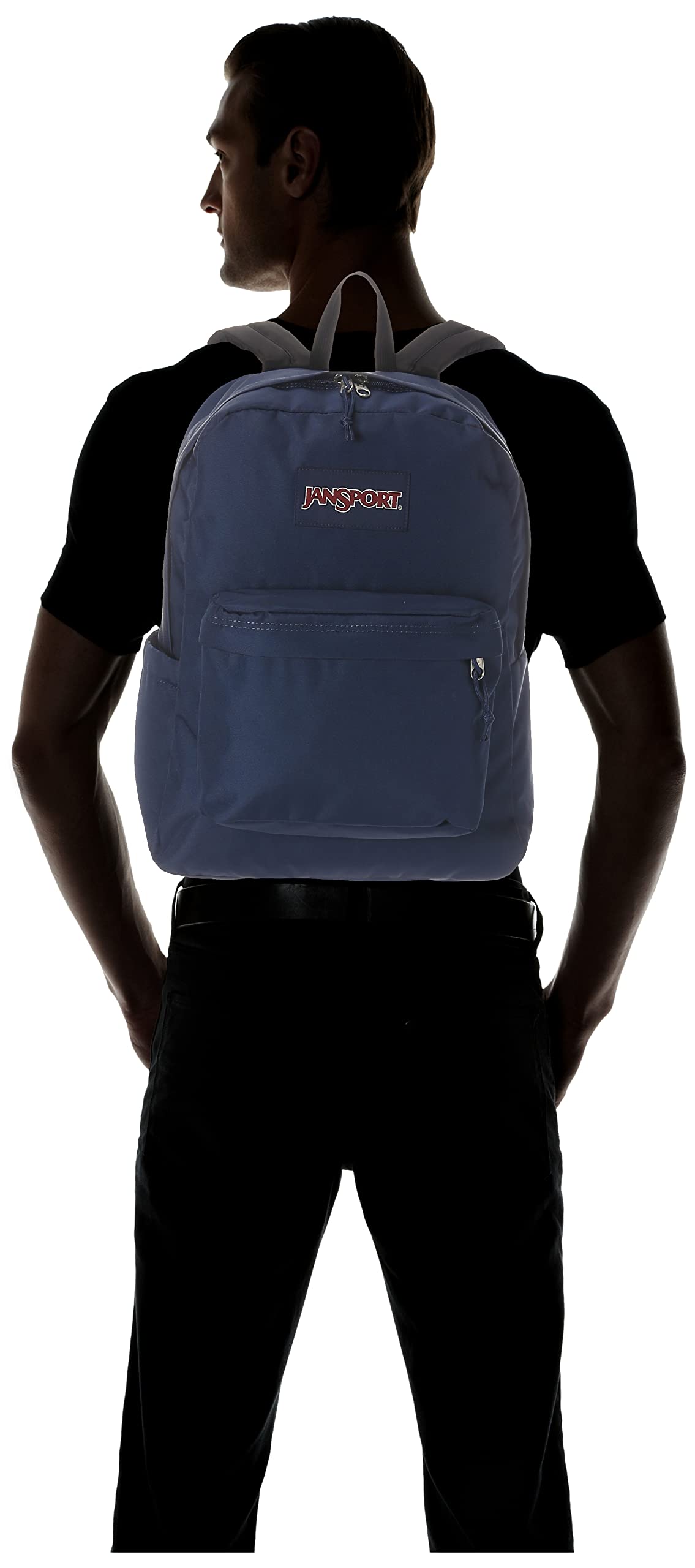 JanSport Superbreak Plus Backpack - Work, Travel, or Laptop Bookbag with Water Bottle Pocket, Navy