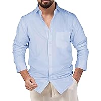 Mens Button Down Shirts Wrinkle Free Regular Fit Dress Shirt for Men Long Sleeve Business Formal Solid Tops Pocket