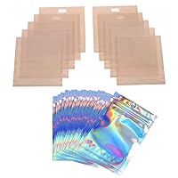10 Pcs Toaster Bags Reusable for Grilled Cheese Sandwiches & 200 Pcs Resealable Mylar Bags Smell Proof Pouch