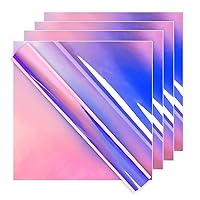 IModeur Holographic Vinyl for Cricut Opal Purple Permanent Holographic Vinyl Bundle (5 Pack, 12” x 12”) Permanent Adhesive Vinyl Sheets for DIY Crafts, Party Decoration, and Car Decal