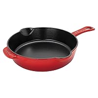 STAUB Fry Pans Cast Iron 8.5-inch Traditional Deep Skillet-Cherry