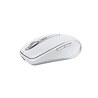 Logitech MX Anywhere 3 Compact Performance Mouse, Wireless, Fast Scroll, Any Surface, Portable, 4000DPI, Customizable Buttons, USB-C Bluetooth - Pale Grey - With Free Adobe Creative Cloud Subscription