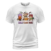 Hallothanksmas Hot Cocoa Coffee Shirt, Happy Hallothanksmas Shirt, Thanksgiving Shirts For Women, Gnome Halloween Shirt Tshirt, Tank Top, V-Neck, Long Sleeve, Sweatshirt, Hoodie