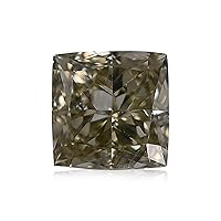 0.33 ct. GIA Certified Diamond, Cushion Modified Brilliant Cut, FGGY - Fancy Grayish Greenish Yellow Color, I1 Clarity Perfect To Set In Jewelry Engagement Ring Rare Gift