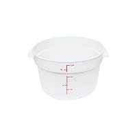 Thunder Group PLRFT312PP Food Storage Container, 12 Quart, Round, Stain Resistant, -40° to 160° F Temperature Range, Polypropylene, White, NSF, Pack of 12