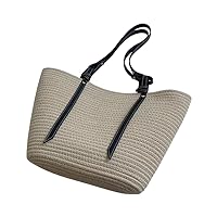 Woven Bag for Women Cotton Tote Bag Large Handbag and Purse Retro Handmade Shoulder Bag Summer Beach Travel Daily