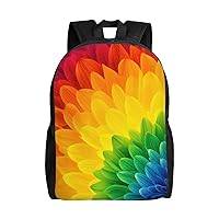 Sunflower Rainbow Print Backpack 16 Inch Lightweight Waterproof Travel Bags Casual Daypack For Women Men