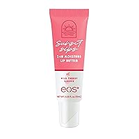 eos Sunset Sips Lip Butter Tube- Wild Cherry Slushie, 24-Hour Moisture, Overnight Lip Mask, Lip Care Products, 0.35 fl oz