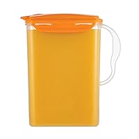 LocknLock Aqua Fridge Door Water Jug with Handle BPA Free Plastic Pitcher with Flip Top Lid Perfect for Making Teas and Juices, 3 Quarts, Orange
