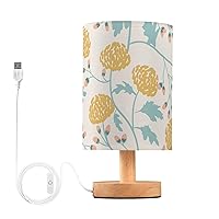 Bedroom Lamps Night Stand Light Modern Vintage Chrysanthemum Yellow Flowers Lamps for Girls Hallway lámpara de mesa