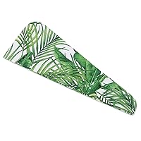 Watercolor Coconut Banana Palm Leaf Printed Hair Towel Super Absorbent Twist Turban for Women Hair Caps with Buttons Dry Hair Quickly