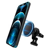 TALK WORKS Air Vent Car Mount Compatible w/iPhone 15/15 Pro/15 Pro Max, 14/14 Plus/14 Pro/14 Pro Max, 13/Mini/Pro/Pro Max, 12/Mini/Pro/Max, MagSafe Smartphone Cases - Magnetic Holder Stand (Black)