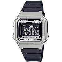 Casio Standard W-217HM-7B Wristwatch, Men's, Women's, Kids, Children, Boys, Girls, Chippukashi, Digital, Date, Silver, Black, Black, Overseas Model