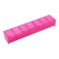 Weekly (7-Day) Pill Organizer, Vitamin Planner, and Medicine Box, Large Compartments, Pink, Made in The USA
